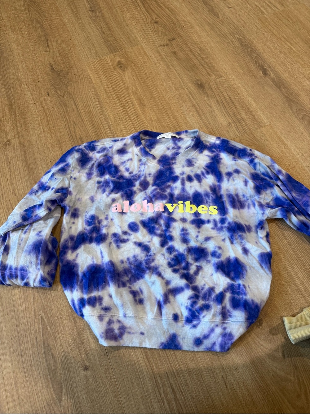 Spiritual Gangster Blue and White Tie-Dye "aloha vibes" Sweatshirt